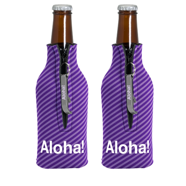 Zippered Bottle Coolie™ With Bottle Opener - Image 2