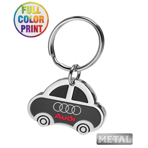 Car Shaped Metal Keychain-Full Color Dome - Image 1
