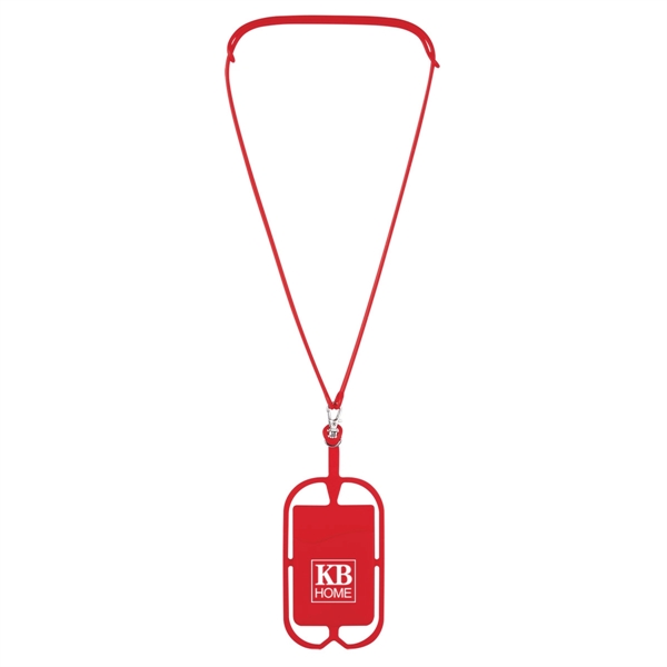 Silicone Lanyard With Phone Holder & Wallet - Image 3