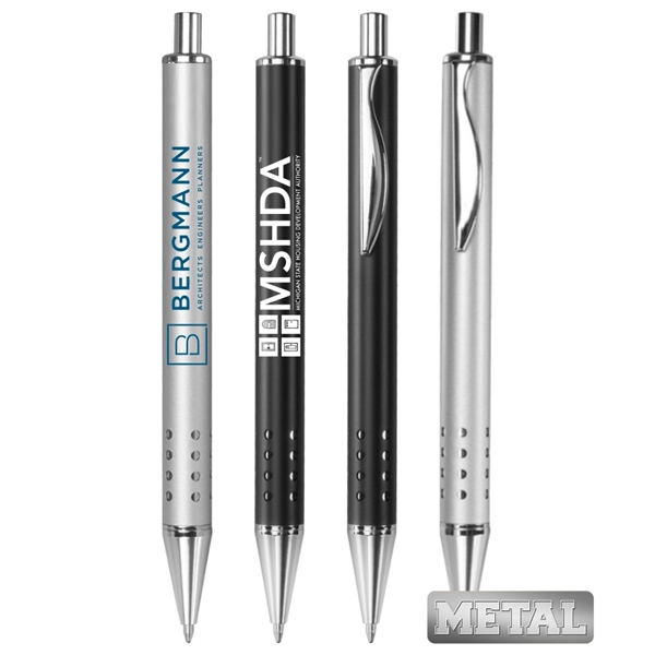 Pinpoint Metal Click Pens - Image 1