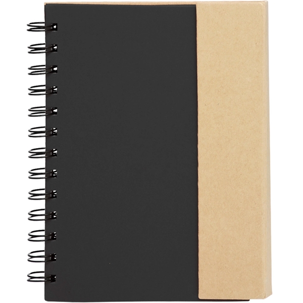 5.25 x 7 in. Eco flip top notebook with sticky notes - Image 2