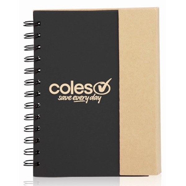 5.25 x 7 in. Eco flip top notebook with sticky notes - Image 4