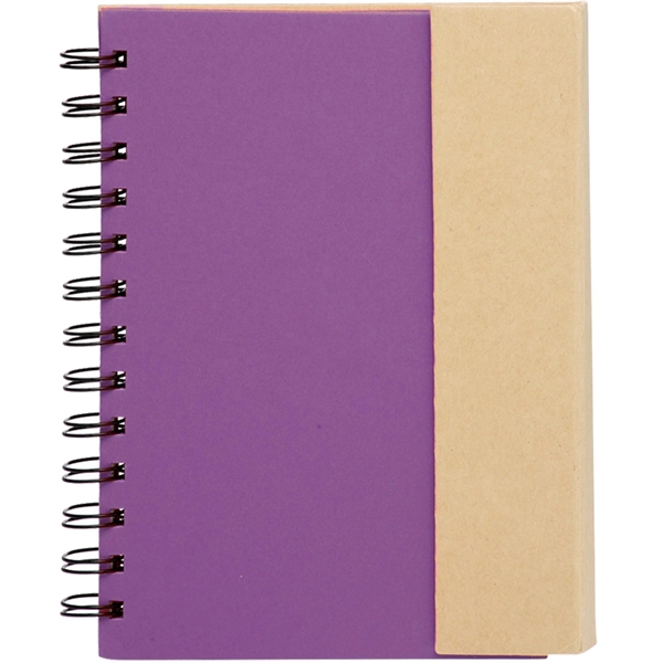 5.25 x 7 in. Eco flip top notebook with sticky notes - Image 6