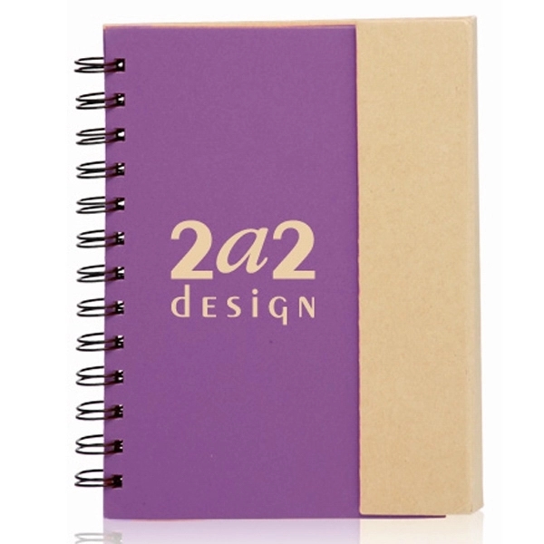5.25 x 7 in. Eco flip top notebook with sticky notes - Image 9