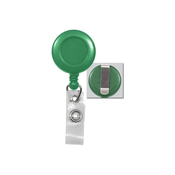 Stock Round Plastic Clip-on Badge Reel - Image 4