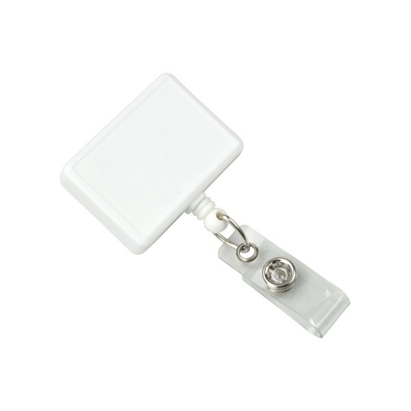 Rectangle Badge Reel with Clear Vinyl Strap - Image 2