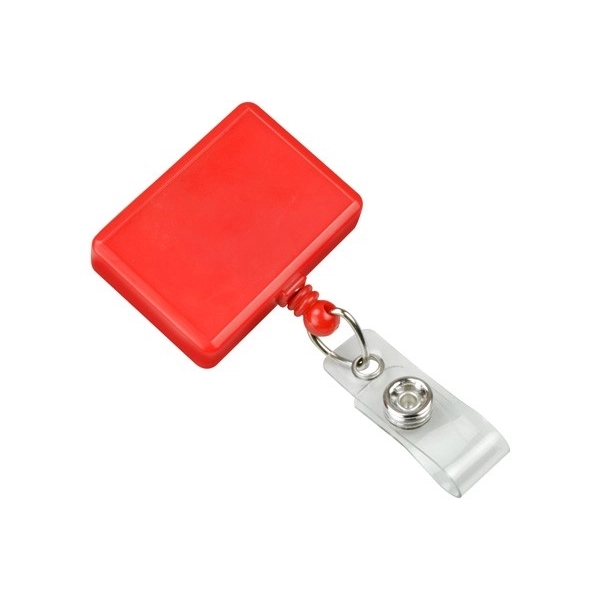 Rectangle Badge Reel with Clear Vinyl Strap - Image 3