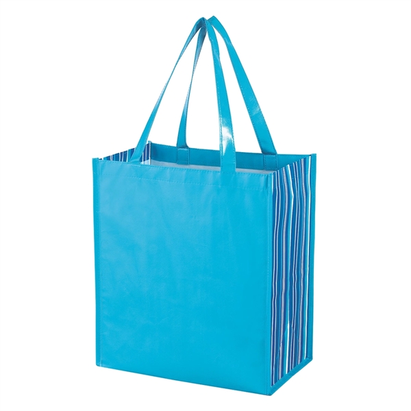 Shiny Laminated Non-Woven Tropic Shopper Tote Bag - Image 1