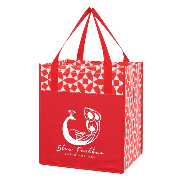 Non-Woven Geometric Shopping Tote Bag - Image 4