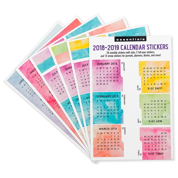 Multicolored 2018-2019 Calendar Stickers
