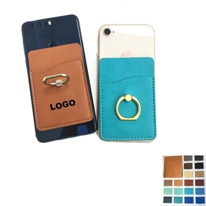 Leather Phone Wallet with Ring Holder
