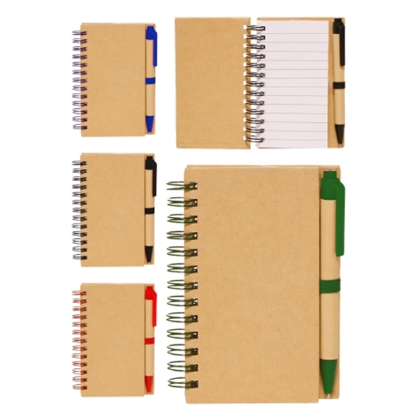 Eco Spiral Notebook w/ Matching Pen - Full Color - Image 2