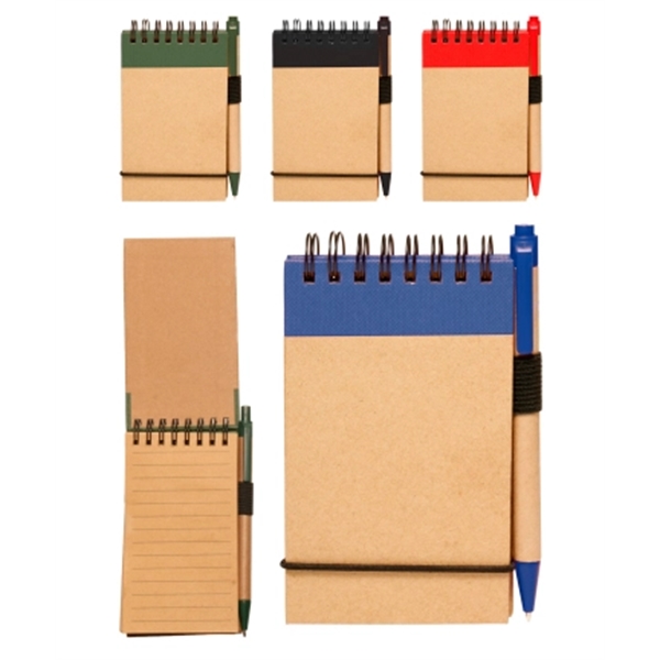 Eco friendly Notebook Jotter w/ Matching Pen - Full Color - Image 2