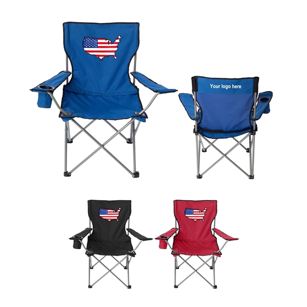 Flag Design Folding Lounge Chair - Image 1