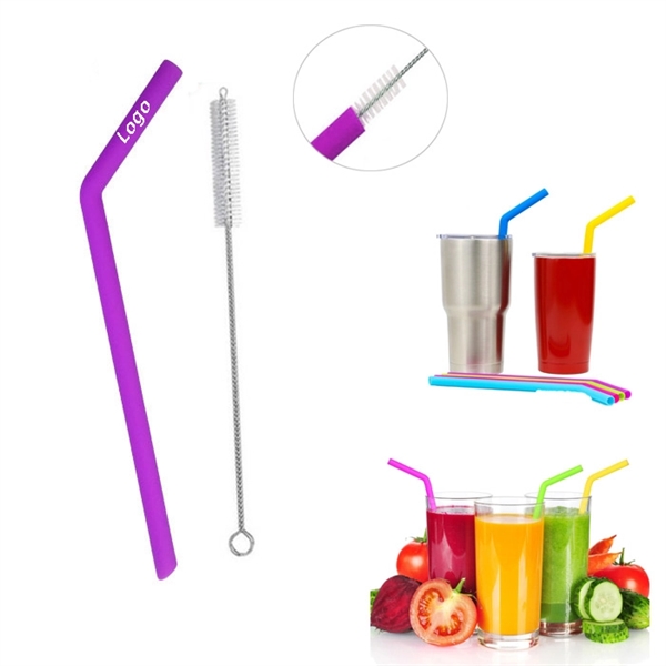 Reusable Silicone Straw with One Cleaner - Image 3
