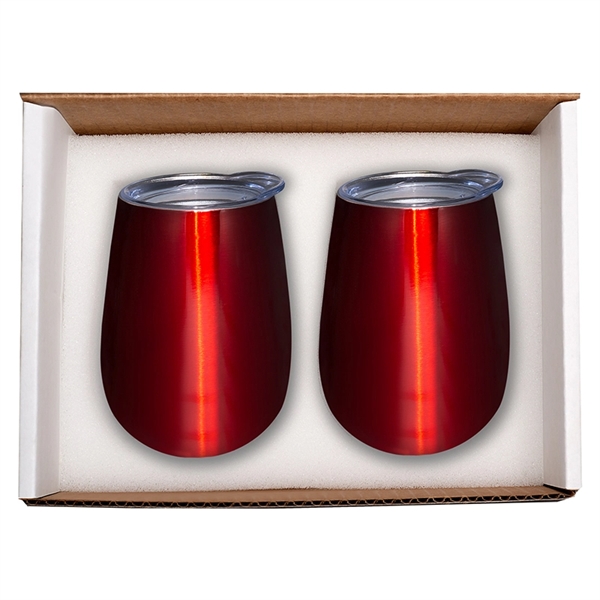 Duo Vacuum Stemless Wine Tumbler Gift Set - Image 4