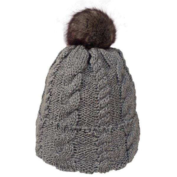 BEANIE WITH FAUX FUR POM AND PLUSH LINING - Image 3