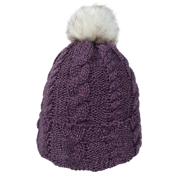 BEANIE WITH FAUX FUR POM AND PLUSH LINING - Image 4