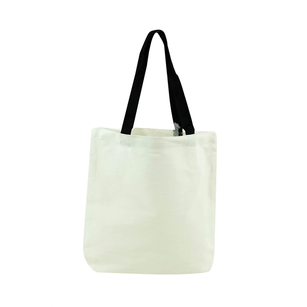 Open Cotton Tote Colored Handles - Image 2