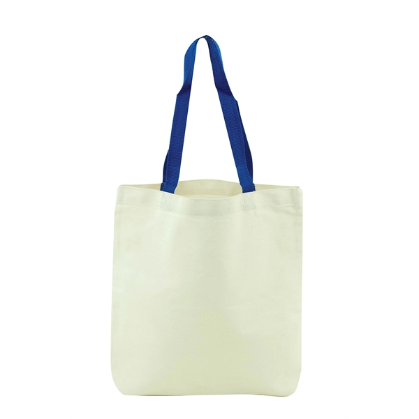 Open Cotton Tote Colored Handles - Image 4