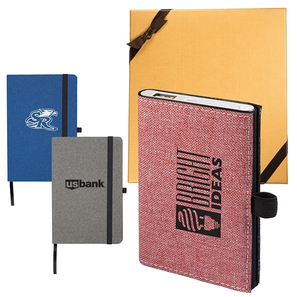 STRAND™ Snow Canvas Notebook and Executive Charger Gift Set - Image 1