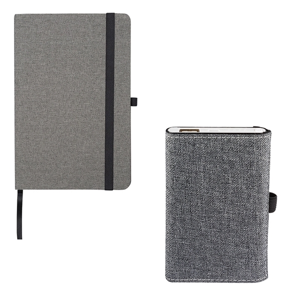 STRAND™ Snow Canvas Notebook and Executive Charger Gift Set - Image 3
