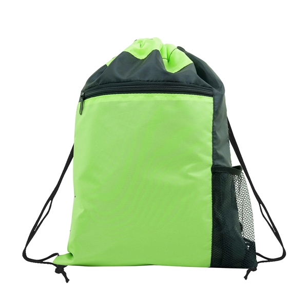 Color Block Drawstring Backpack - Image 4
