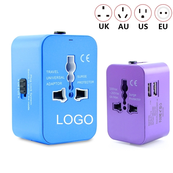 2 USB Universal Travel Plug Adapter - Image 2