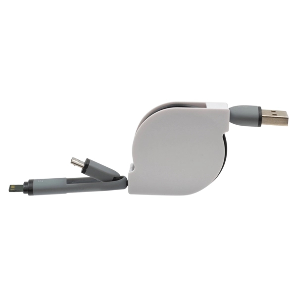 Retractable 2 in 1 combo USB data and charging cable - Image 6