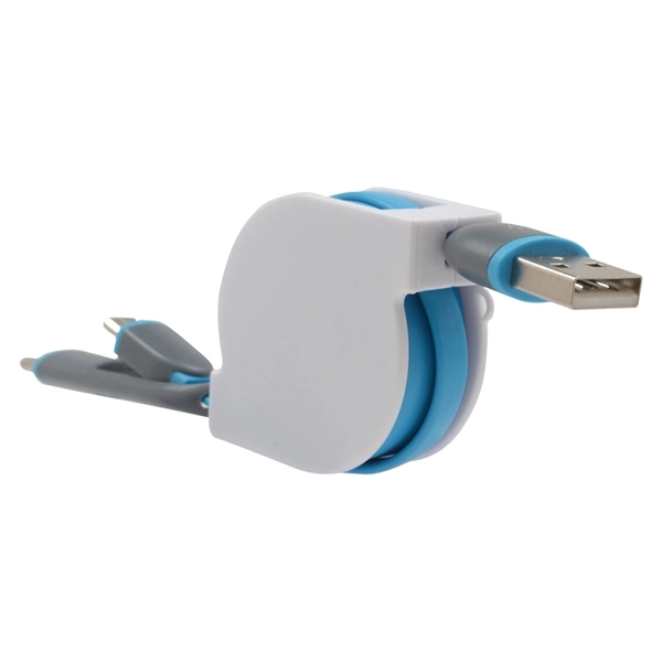 Retractable 2 in 1 combo USB data and charging cable - Image 9