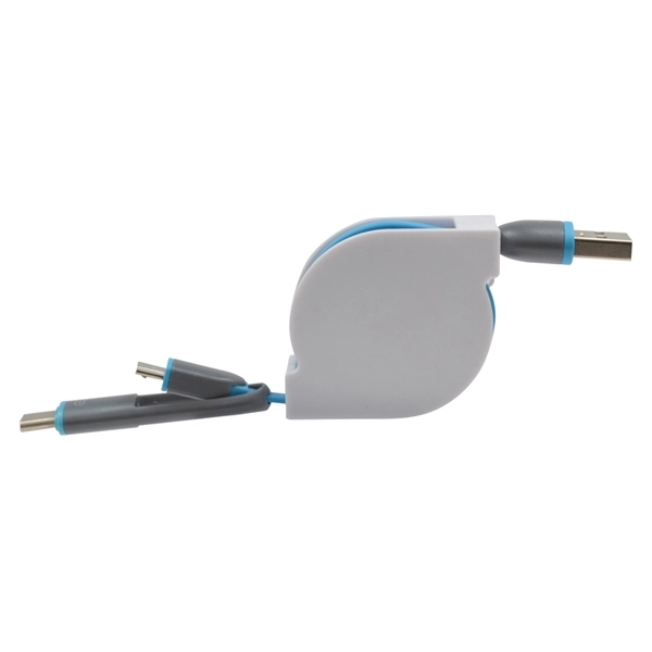 Retractable 2 in 1 combo USB data and charging cable - Image 10