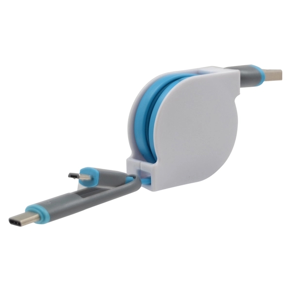 Retractable 2 in 1 combo USB data and charging cable - Image 11