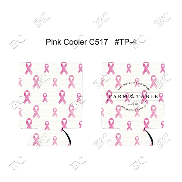 Ribbon Design Sublimated Collapsible Can Cooler - Image 5
