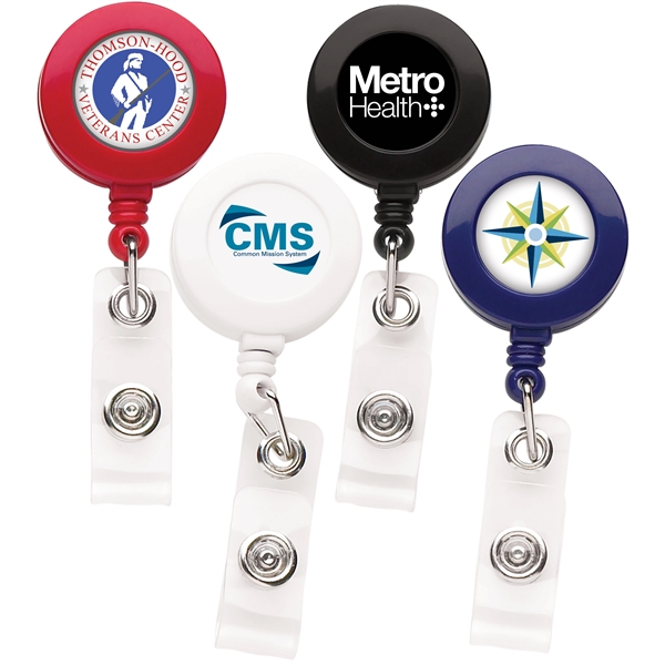 Round "BETTER" Retractable Badge Reel (solid color) - Image 1
