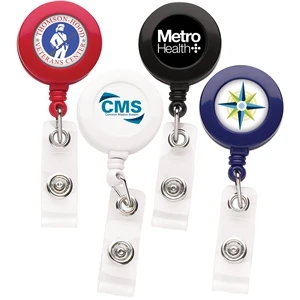 Round "BETTER" Retractable Badge Reel (solid color)