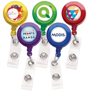 Round "BETTER" Retractable Badge Reel (translucent color)