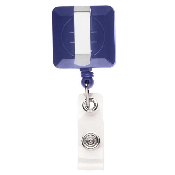 Square "GOOD" Retractable Badge Reel (solid color) - Image 2