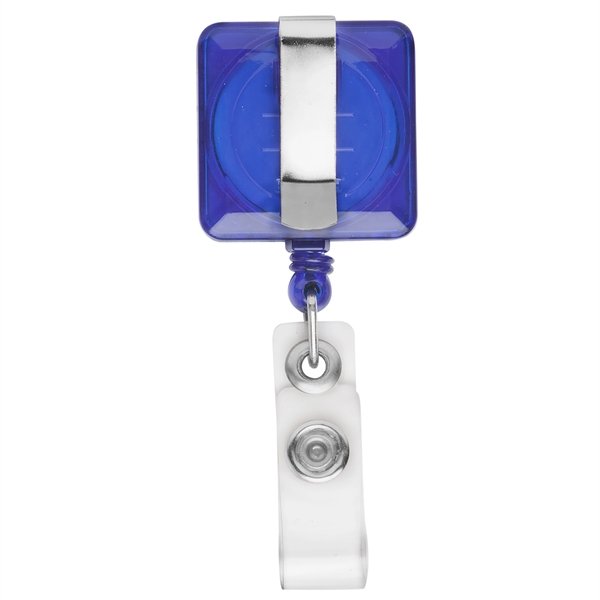 Square "GOOD" Retractable Badge Reel (translucent color) - Image 2