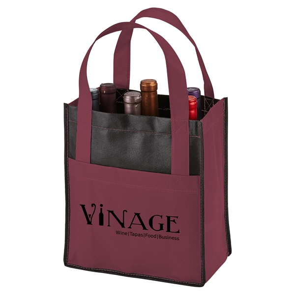 Toscana Six Bottle Non-Woven Wine Tote - Image 3