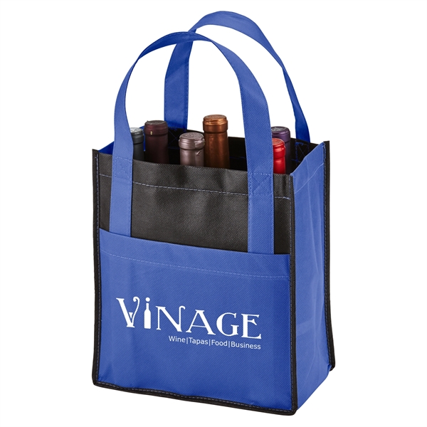 Toscana Six Bottle Non-Woven Wine Tote-Closeout - Image 1