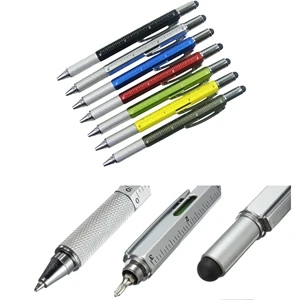 6 in 1 Tool Pen Multi-function Ballpoint Pen Stylus Pen