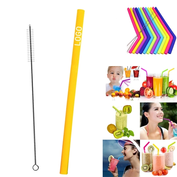 Reusable Silicone Straw with One Cleaner - Image 3