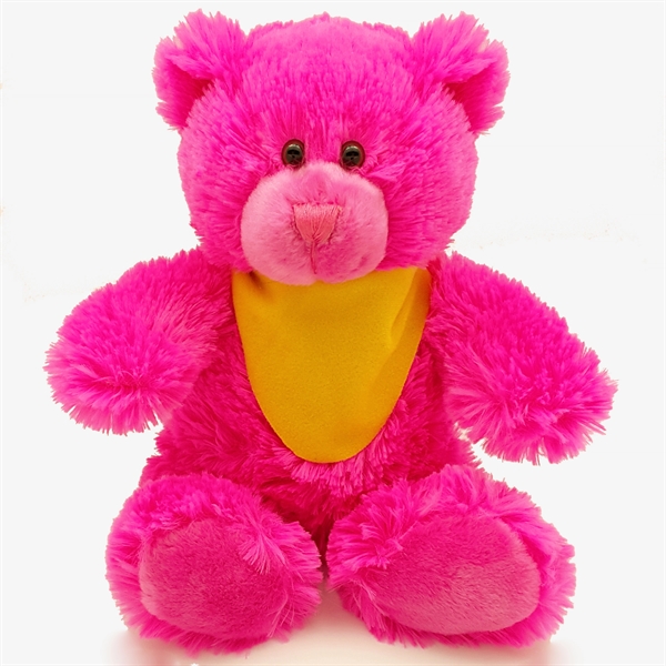 8" Bright Color Hot Pink Bear - Image 4