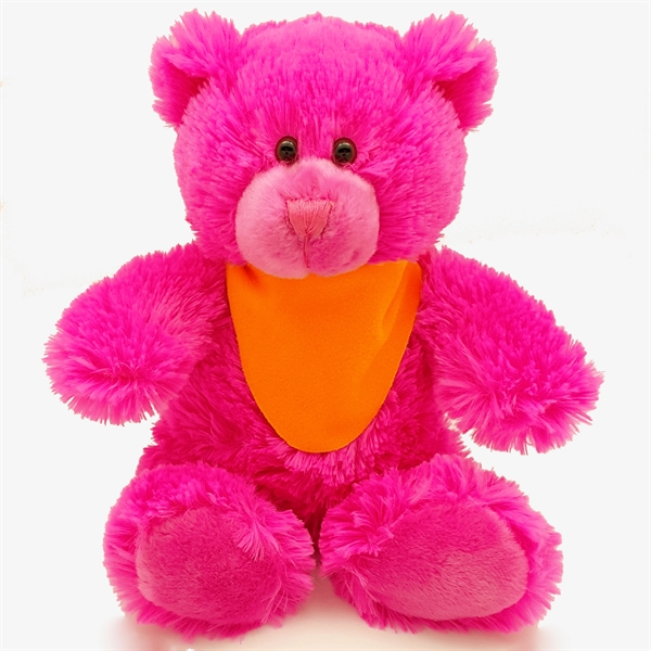 8" Bright Color Hot Pink Bear - Image 5