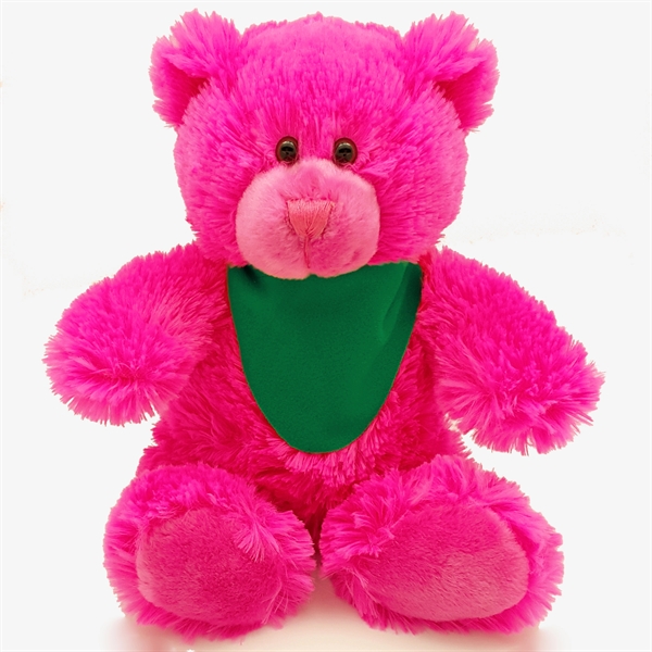 8" Bright Color Hot Pink Bear - Image 6
