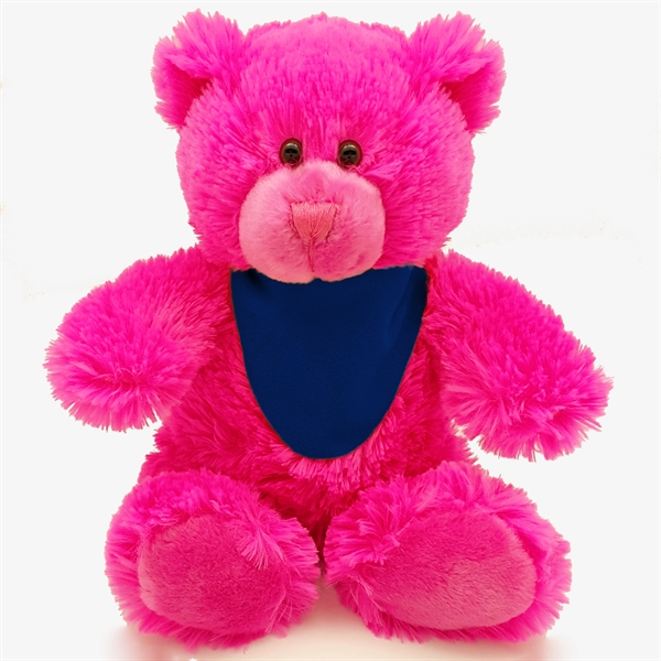 8" Bright Color Hot Pink Bear - Image 7