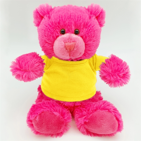8" Bright Color Hot Pink Bear - Image 11