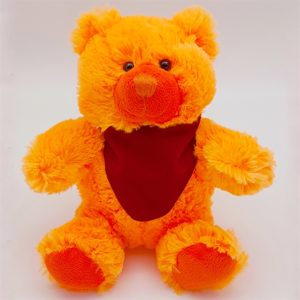 8" Bright Color Orange Bear - Image 3