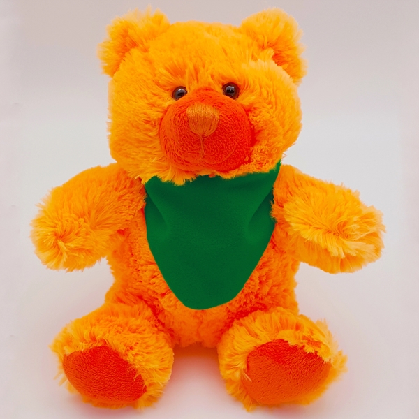 8" Bright Color Orange Bear - Image 6