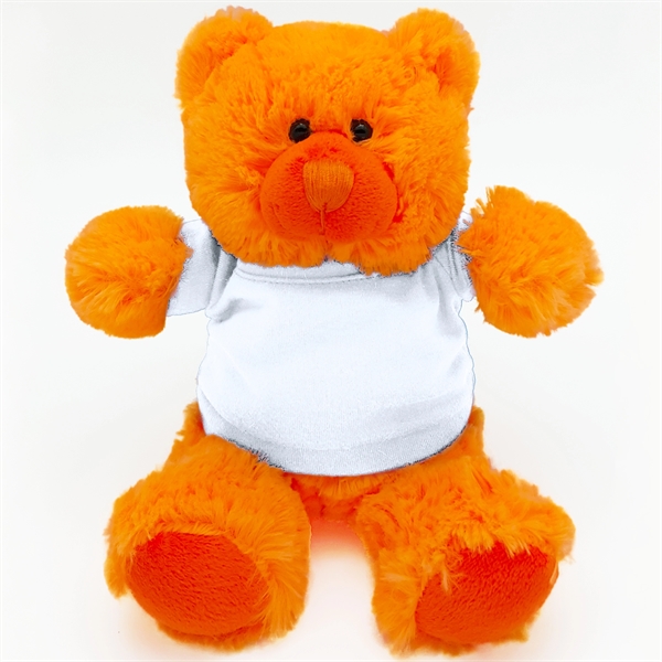 8" Bright Color Orange Bear - Image 9